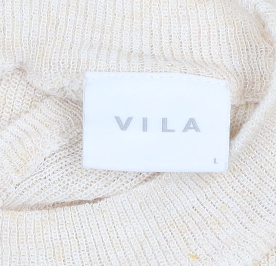 Womens UK Size L VILA Beige Basic Tank