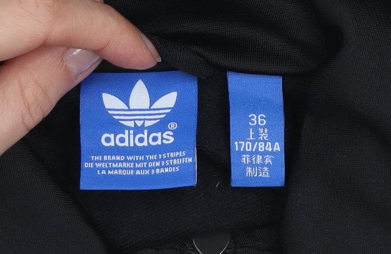 Adidas Men's Black Track Jacket Size 36 Regular Fit Full Zip
