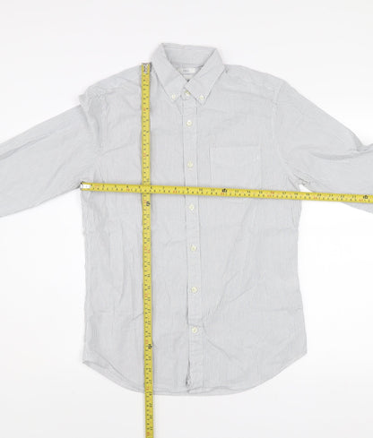 GAP Men's White Slim Fit Stretch Striped Long Sleeve Dress Shirt S