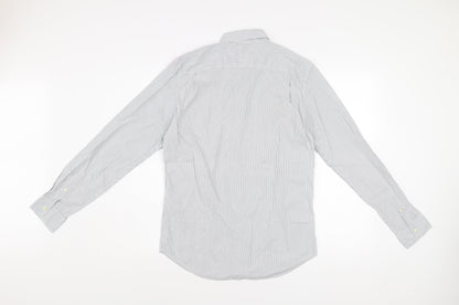 GAP Men's White Slim Fit Stretch Striped Long Sleeve Dress Shirt S