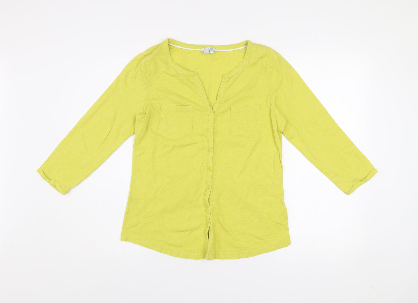 Womens UK Size 10 Boden Yellow Basic Button-Up