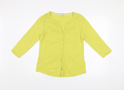 Womens UK Size 10 Boden Yellow Basic Button-Up