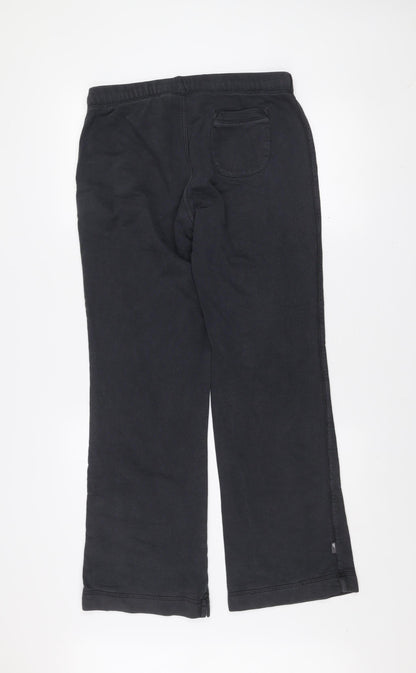 Adidas Womens Black Cotton Sweatpants Size 16 Straight Leg Activewear Trousers