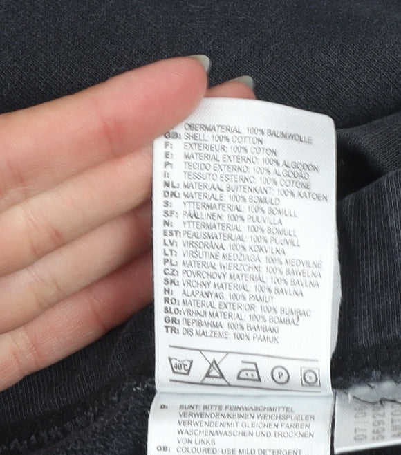 Adidas Womens Black Cotton Sweatpants Size 16 Straight Leg Activewear Trousers