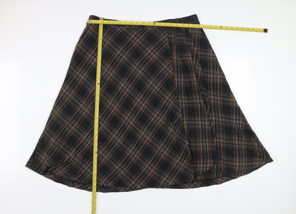 Laura Ashley Women’s Brown Plaid Midi A-Line Skirt Size 20