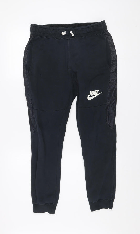 Mens UK Size S Nike Regular Fit Jogger Black Trousers