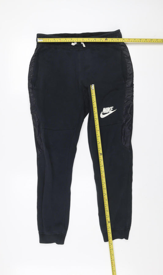 Mens UK Size S Nike Regular Fit Jogger Black Trousers