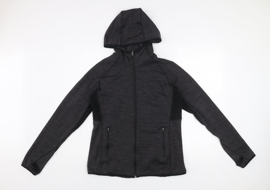H&M Men’s Black Fleece Sport Hooded Jacket Size L Athletic Fit