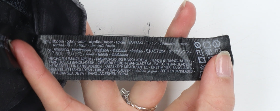 Zara Men Black Cargo Tapered Jeans Size 34 Regular Fit