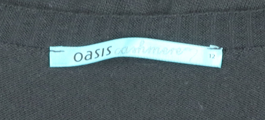 Oasis Women's Black Size 12 V-Neck Knit Bodycon Dress