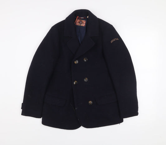 Womens UK Size 12 Scotch Shrunk Blue Pea Coat