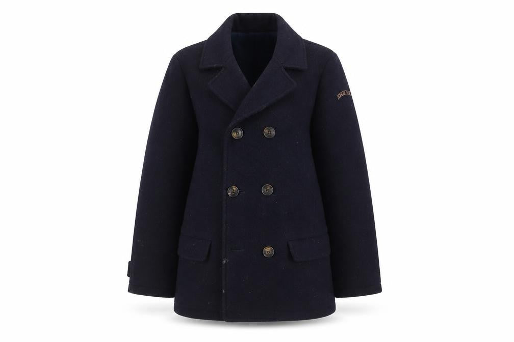 Womens UK Size 12 Scotch Shrunk Blue Pea Coat