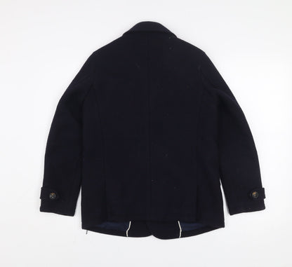 Womens UK Size 12 Scotch Shrunk Blue Pea Coat