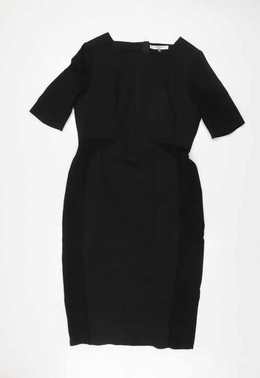 L.K. Bennett Womens Black Sheath Dress Size 14 Workwear