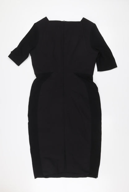 L.K. Bennett Womens Black Sheath Dress Size 14 Workwear