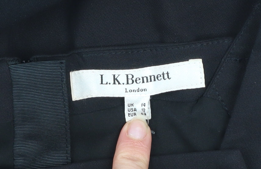 L.K. Bennett Womens Black Sheath Dress Size 14 Workwear