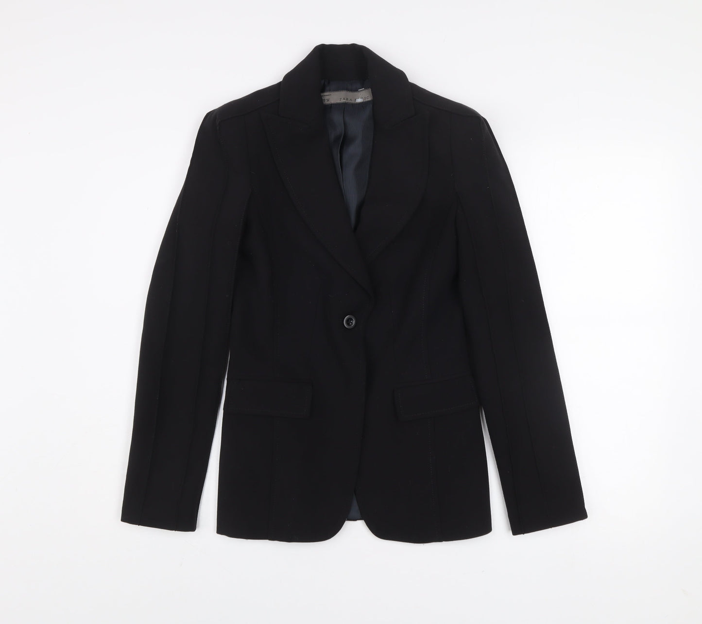 Zara Basic Women's Black Tailored One-Button Blazer Size S