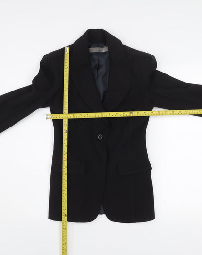 Zara Basic Women's Black Tailored One-Button Blazer Size S