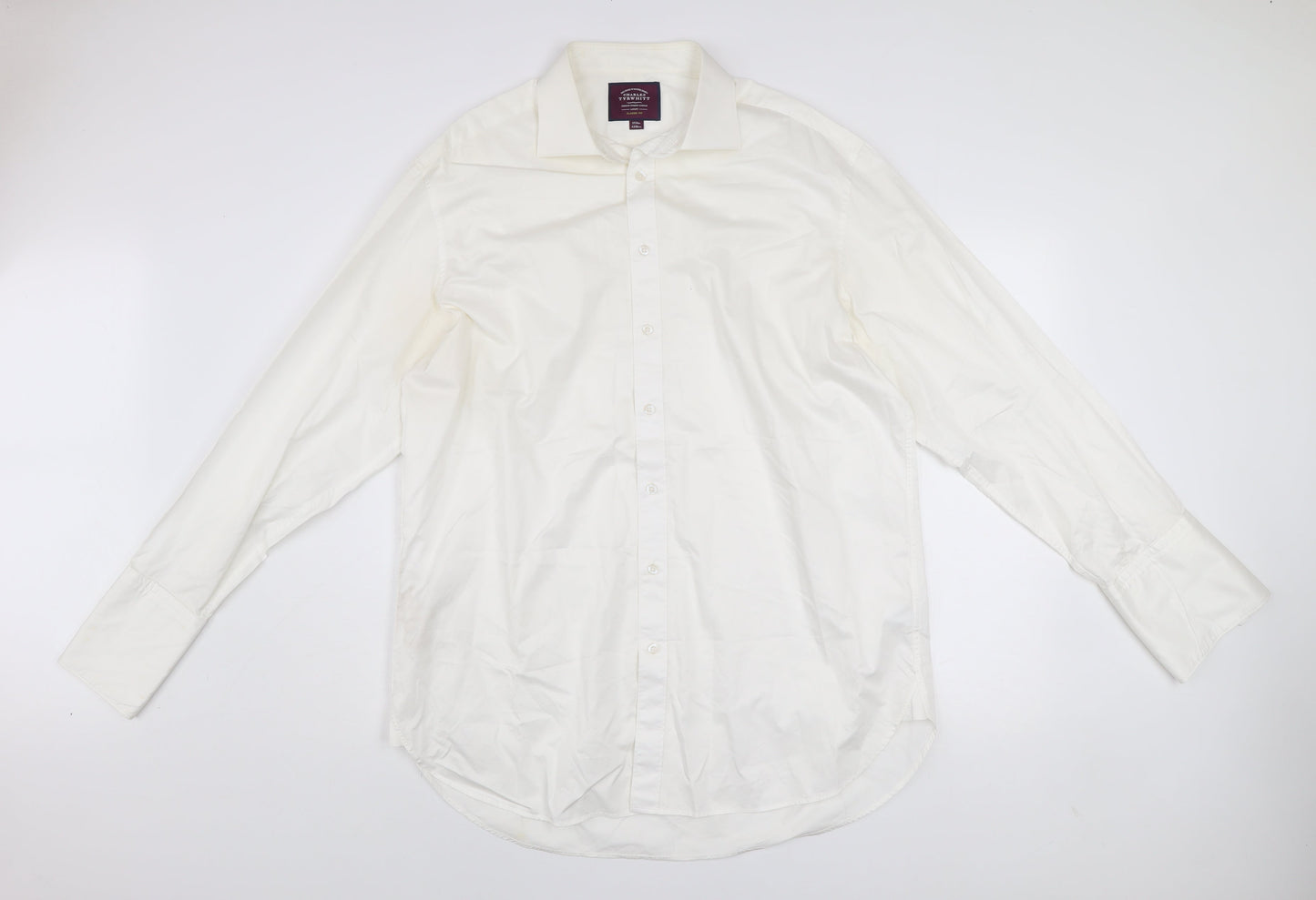 Charles Tyrwhitt Men’s White Classic Fit 17/34 Cotton Dress Shirt