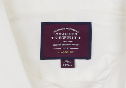 Charles Tyrwhitt Men’s White Classic Fit 17/34 Cotton Dress Shirt