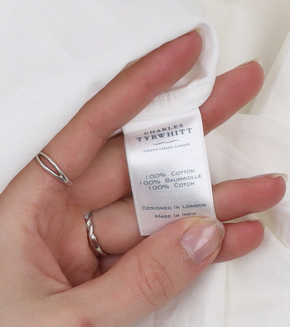 Charles Tyrwhitt Men’s White Classic Fit 17/34 Cotton Dress Shirt