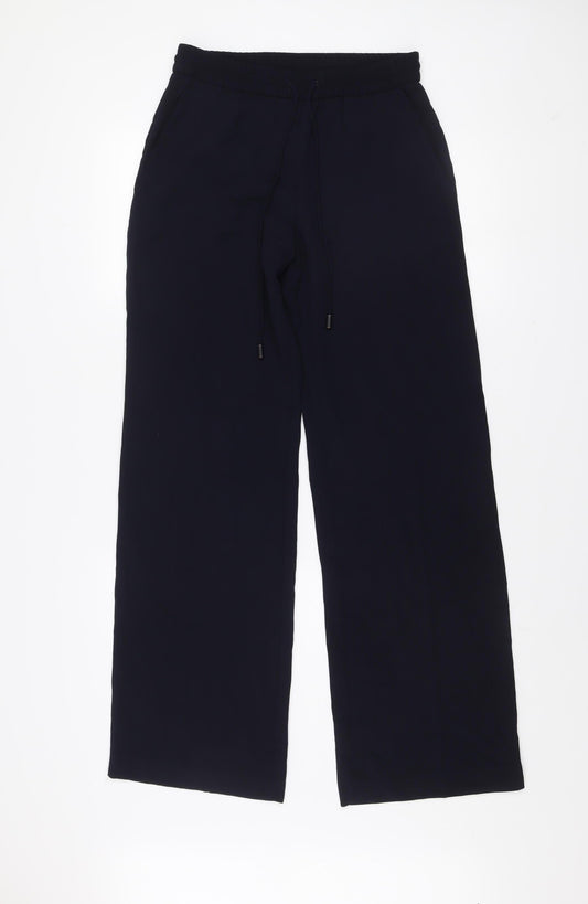 Mango Women’s Black XS Wide-Leg Crepe Drawstring Trousers