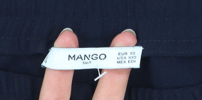 Mango Women’s Black XS Wide-Leg Crepe Drawstring Trousers