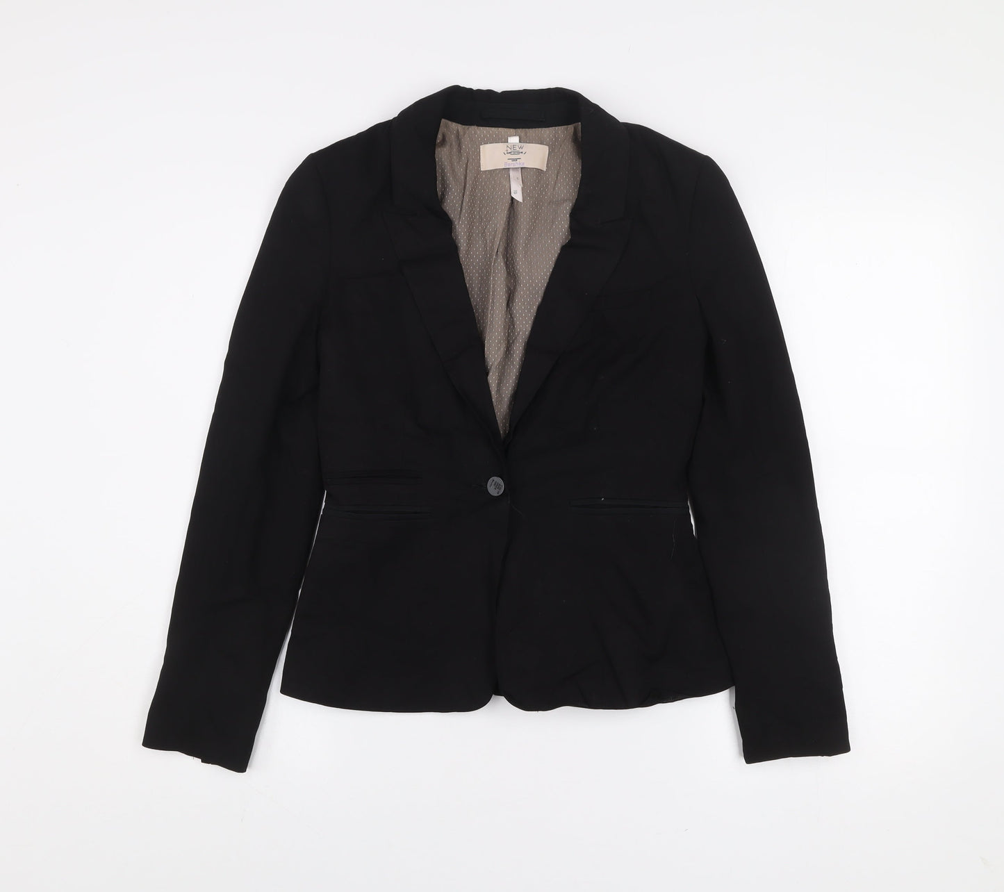 Bershka Women Black Slim Fit One-Button Blazer Jacket Size S