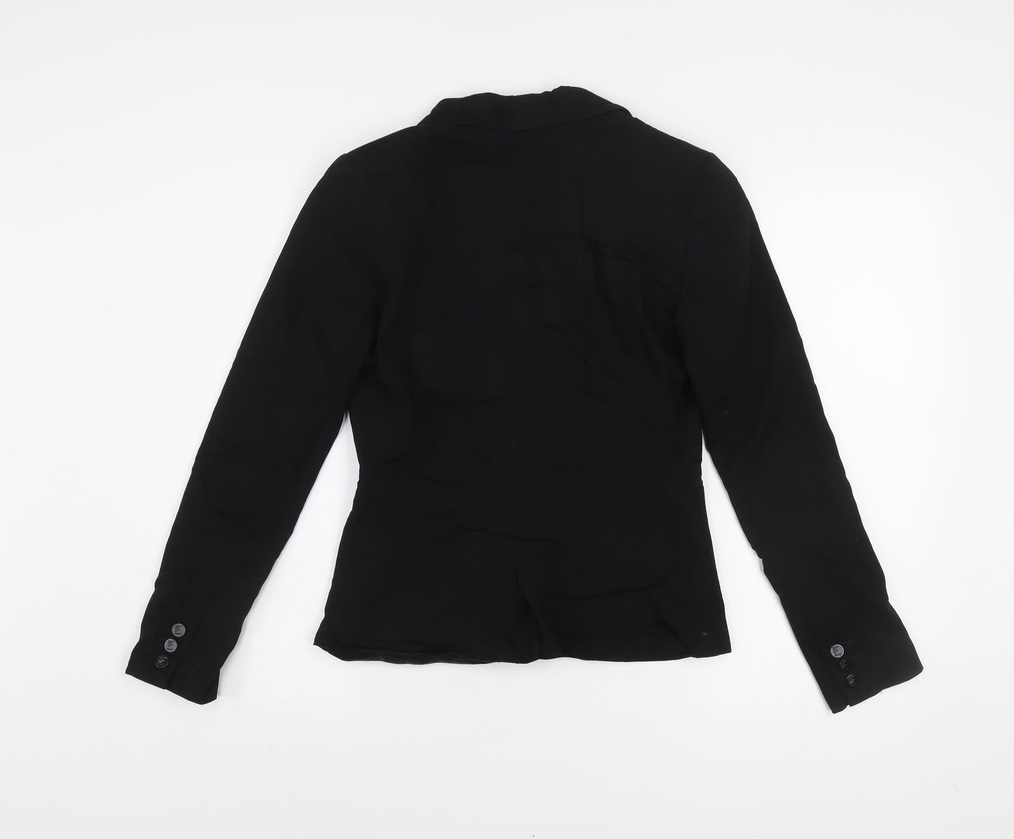 Bershka Women Black Slim Fit One-Button Blazer Jacket Size S