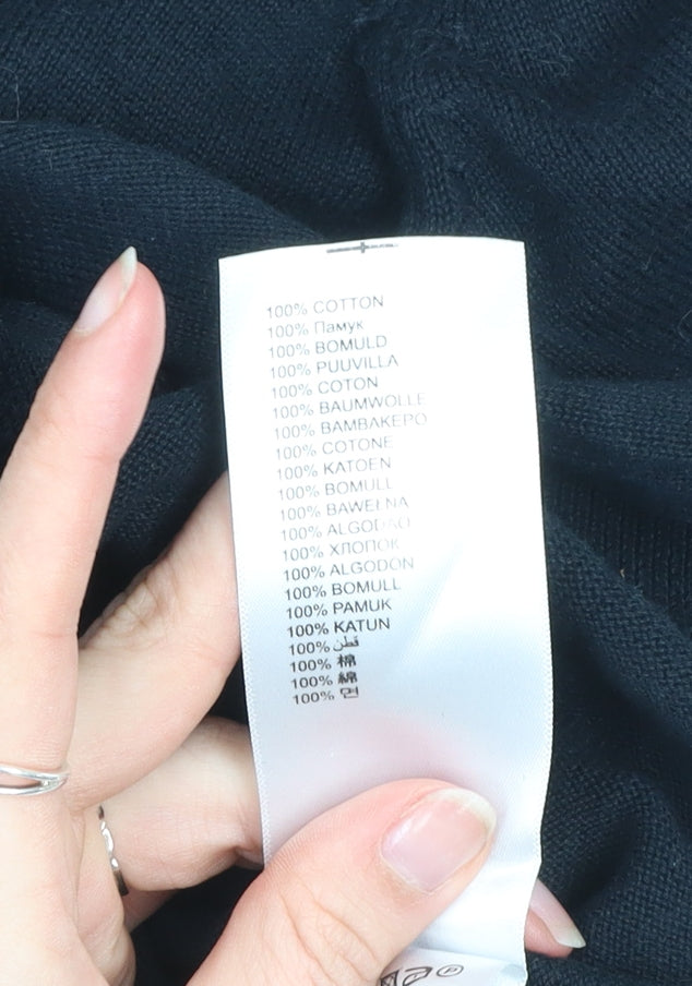 Ben Sherman Men's Black V-Neck Cotton Pullover Jumper XL