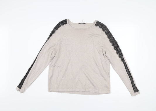 Womens UK Size 14 Marks and Spencer Beige Pullover Jumper
