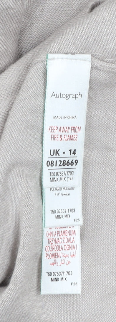 Womens UK Size 14 Marks and Spencer Beige Pullover Jumper