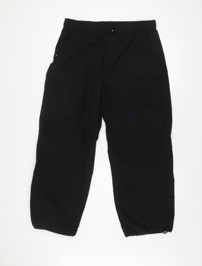 Marks and Spencer Men Black Cargo Trousers M Loose Fit