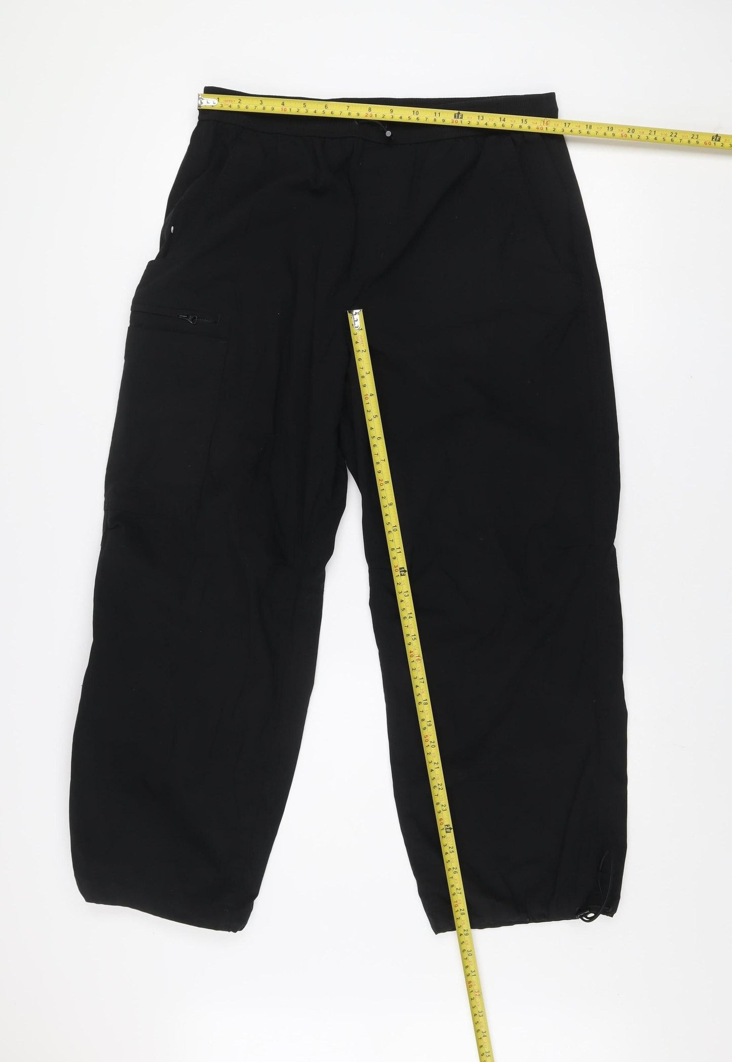 Marks and Spencer Men Black Cargo Trousers M Loose Fit