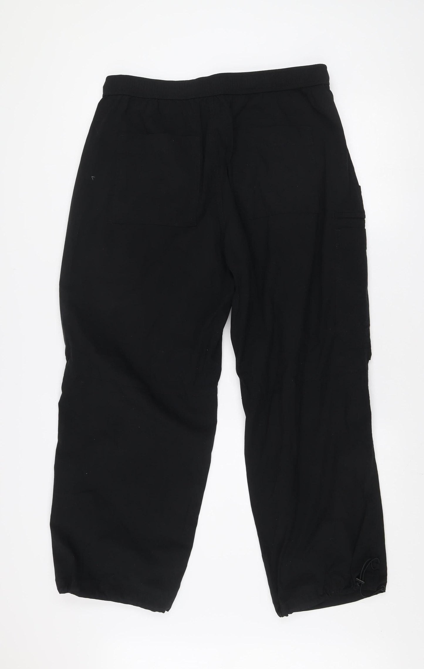 Marks and Spencer Men Black Cargo Trousers M Loose Fit