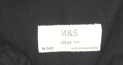 Marks and Spencer Men Black Cargo Trousers M Loose Fit