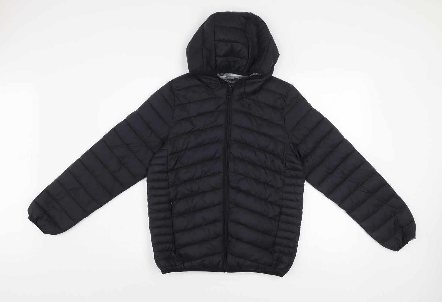 Marks and Spencer Boys Black 12-13 Years Hooded Puffer Jacket