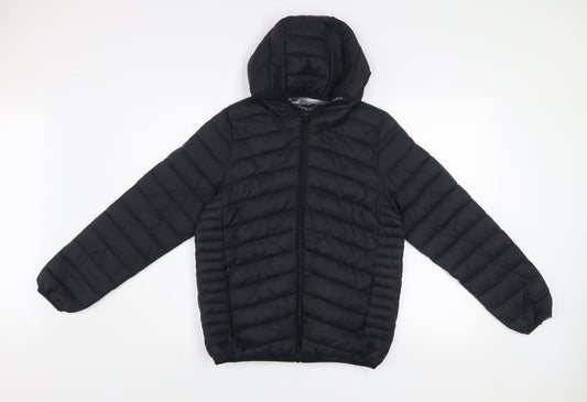 Marks and Spencer Boys Black 12-13 Years Hooded Puffer Jacket