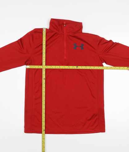 Under Armour Boys Red XL 1/4 Zip HeatGear Pullover Sweatshirt
