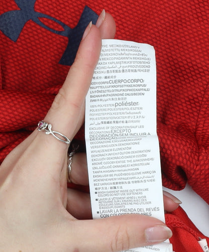 Under Armour Boys Red XL 1/4 Zip HeatGear Pullover Sweatshirt