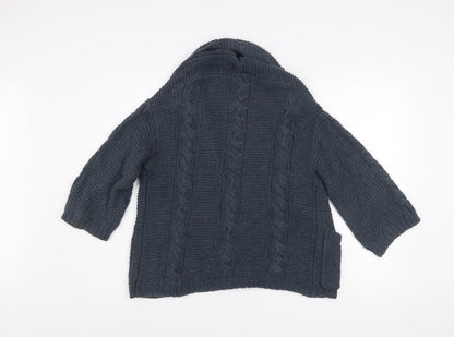 Gap Women’s Grey Cable-Knit Open Cardigan M Cotton Blend