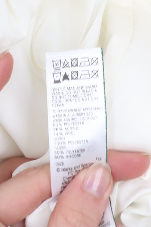 Marks and Spencer Women Ivory Fringe Mini Skirt Size 8 Bohemian Style