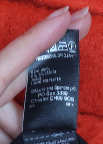 Womens UK Size 12 Marks and Spencer Red Overcoat