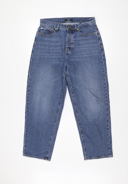 7 For All Mankind Men's Blue Denim Straight Jeans Size 27 Regular Fit