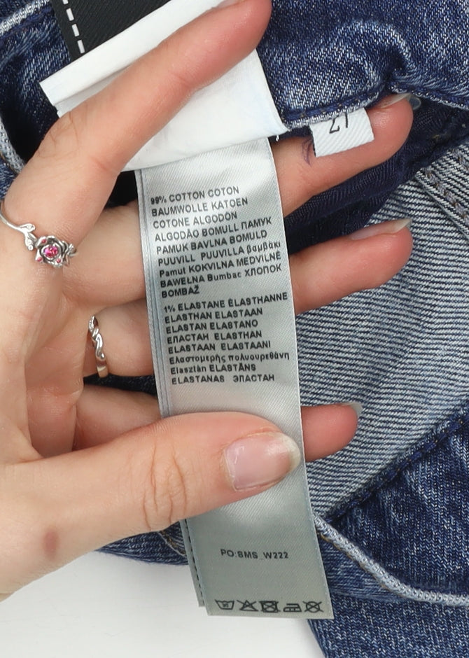 7 For All Mankind Men's Blue Denim Straight Jeans Size 27 Regular Fit