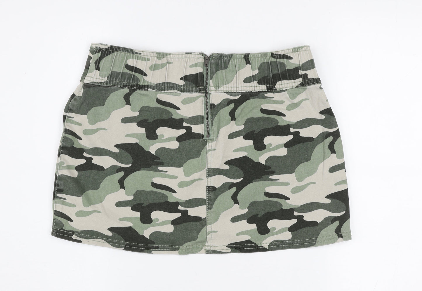Hollister Women’s Green Camouflage Cargo Mini Skirt S Low Rise