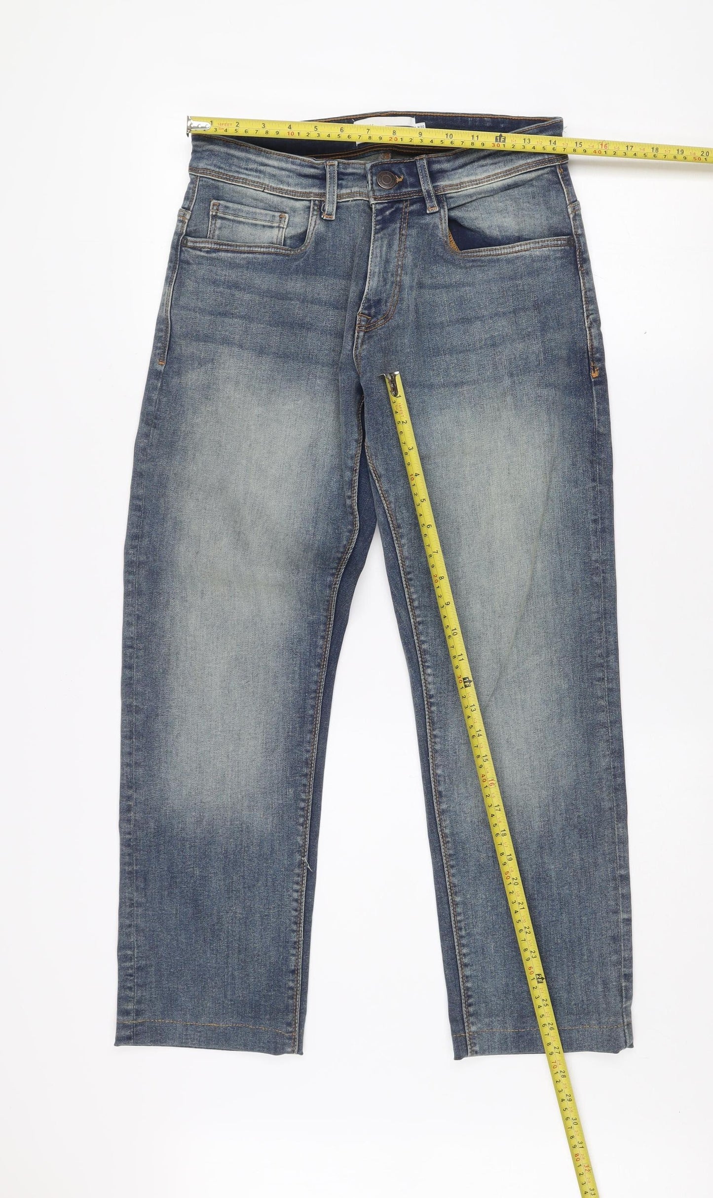 Matalan Men’s Blue Straight Leg Denim Jeans W30 L32 Stretch