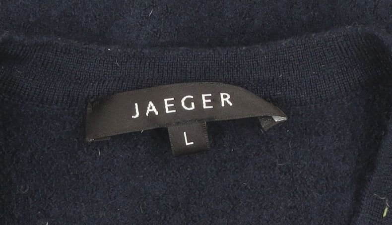 Jaeger Men's Blue Wool Sleeveless V-Neck Vest Jumper Size L