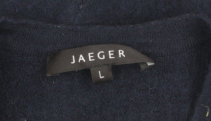 Jaeger Men's Blue Wool Sleeveless V-Neck Vest Jumper Size L