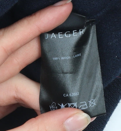 Jaeger Men's Blue Wool Sleeveless V-Neck Vest Jumper Size L